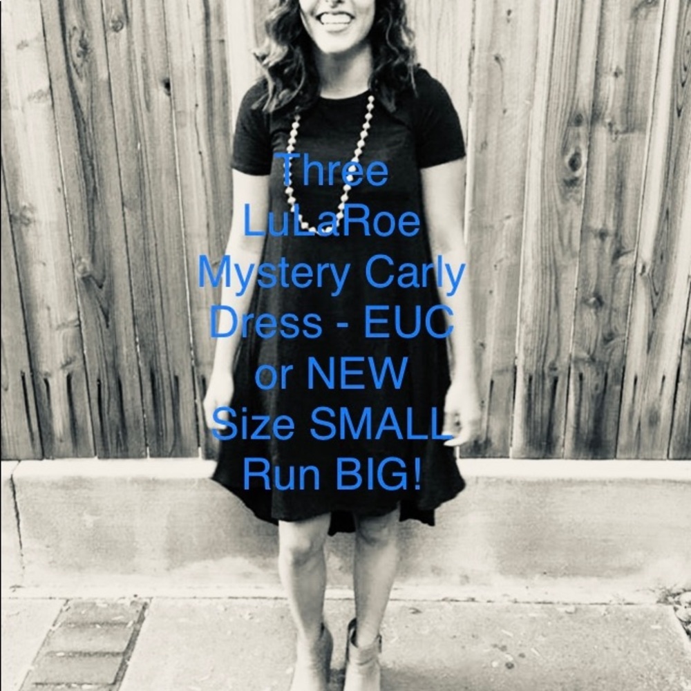 Three LuLaRoe Carly Dresses LOT EUC or New Mystery Picks
